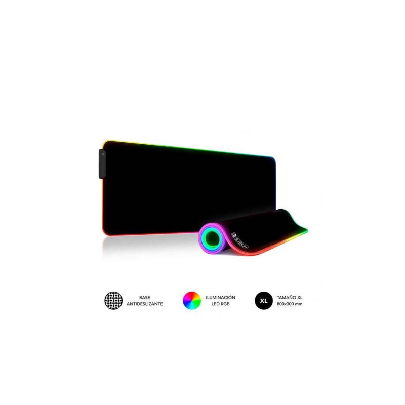 ALFOMBRILLA GAMING EXTRA GRANDE 800X300X4MM NEGRA CON RGB SUBBLIM