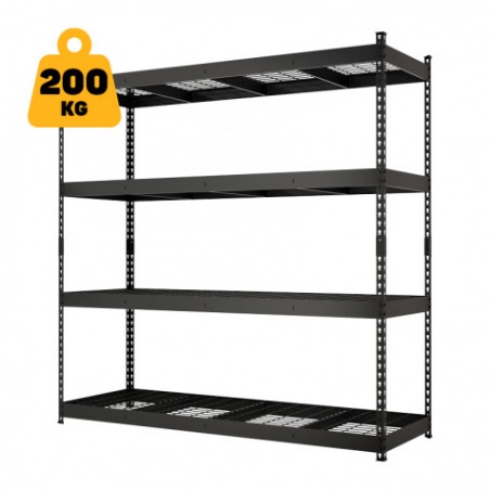 ESTANTERIA METÁLICA INDUSTRIAL NEGRA 4 BALDAS 180X180X60CM BLIM