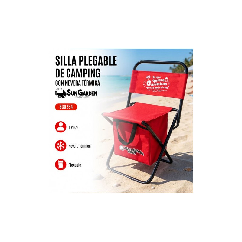 SILLA PLEGABLE DE CAMPING CON NEVERA...