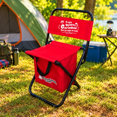 SILLA PLEGABLE DE CAMPING CON NEVERA TÉRMICA SUNGARDEN