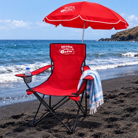 SILLA PLEGABLE DE CAMPING CON SOMBRILLA SUNGARDEN