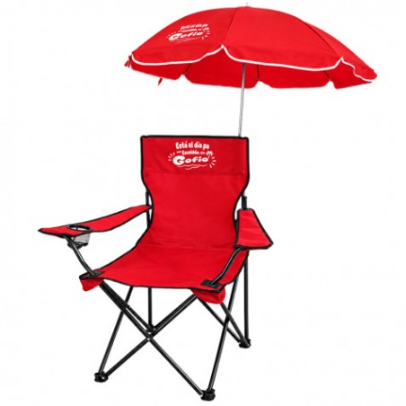 SILLA PLEGABLE DE CAMPING CON SOMBRILLA SUNGARDEN