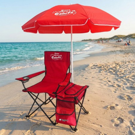 SILLA PLEGABLE DE CAMPING CON NEVERA Y SOMBRILLA SUNGARDEN