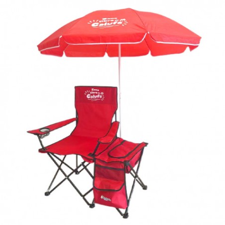 SILLA PLEGABLE DE CAMPING CON NEVERA Y SOMBRILLA SUNGARDEN