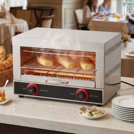 HORNO TOSTADOR ELÉCTRICO PROFESIONAL DE 1 NIVEL 2.000W CHEFPRO