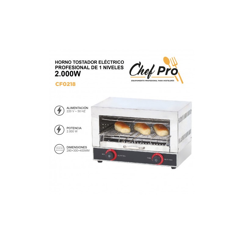 HORNO TOSTADOR ELÉCTRICO PROFESIONAL...
