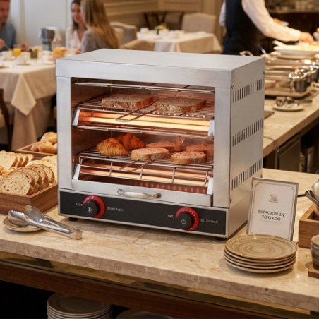 HORNO TOSTADOR ELÉCTRICO PROFESIONAL DE 2 NIVELES 3.000W CHEFPRO