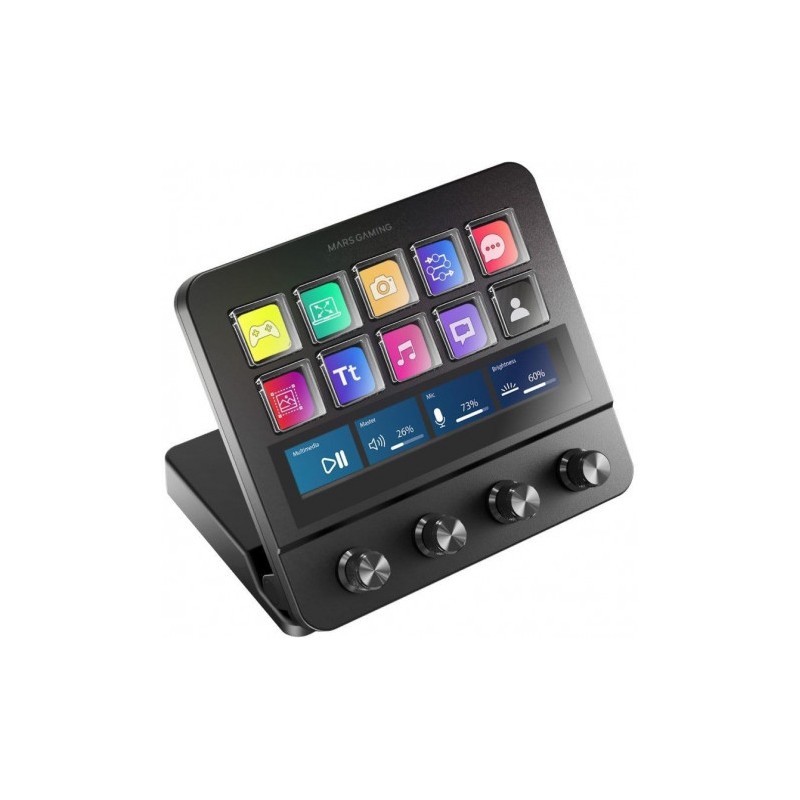 STREAM DECK MARS GAMING MSD-PRO | 10+4 TECLAS LCD | NEGRO