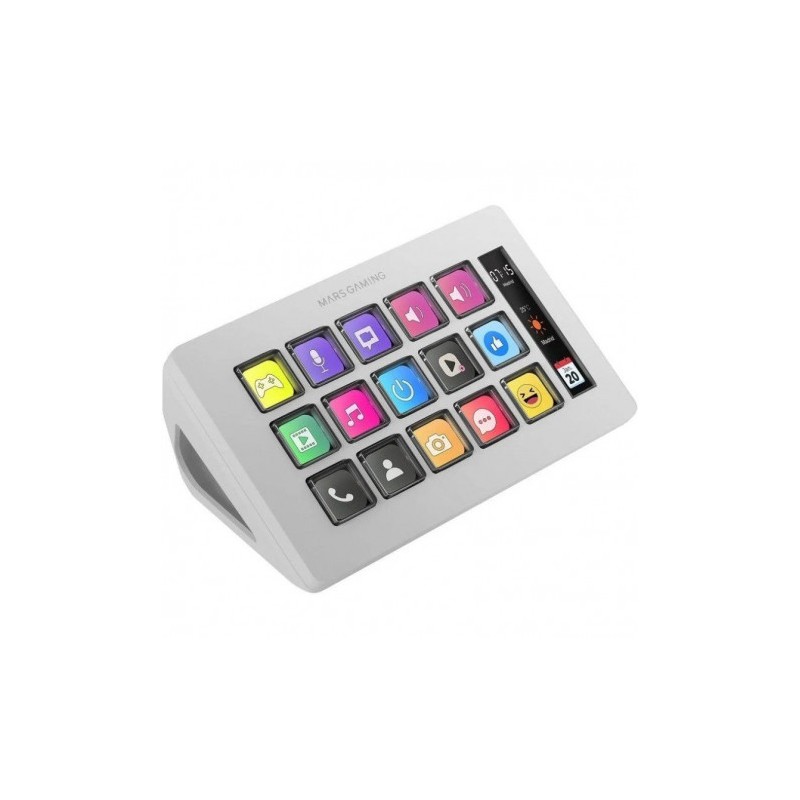 STREAM DECK SLIM MARS GAMING MSD-ONE | 15 TECLAS LCD | BLANCO