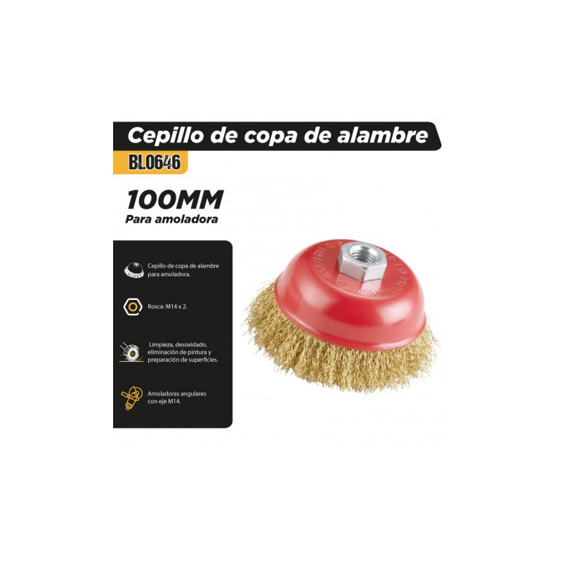 CEPILLO DE COPA DE ALAMBRE 100MM M14...