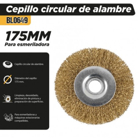 CEPILLO CIRCULAR DE ALAMBRE 175MM PARA ESMERILADORA BLIM