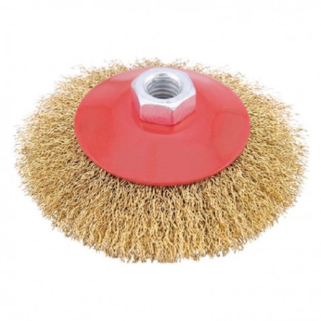CEPILLO CÓNICO DE ALAMBRE 115MM M14 PARA AMOLADORA BLIM