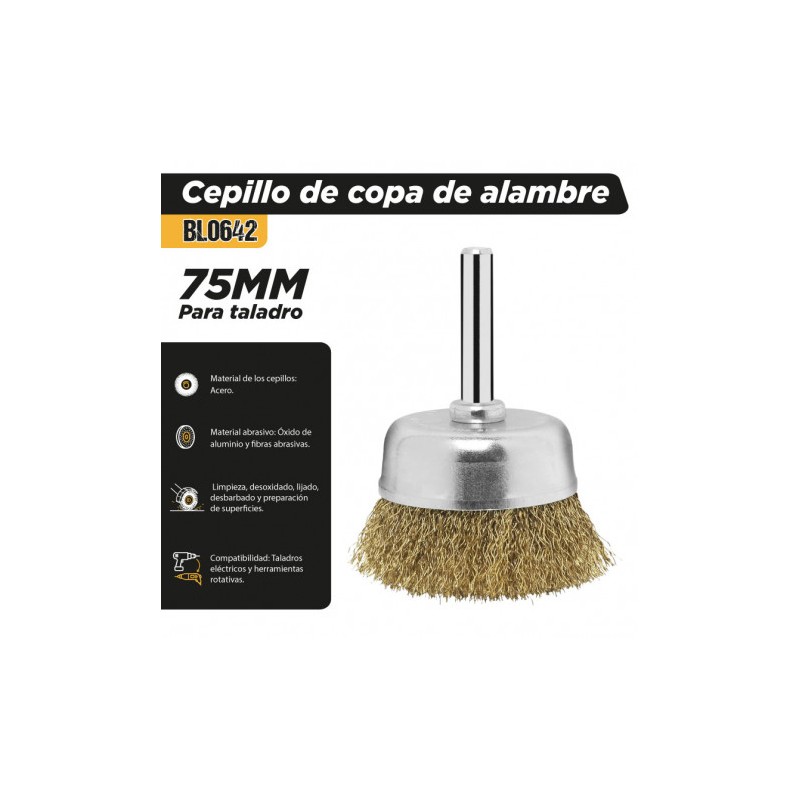 CEPILLO DE COPA DE ALAMBRE 75MM PARA...