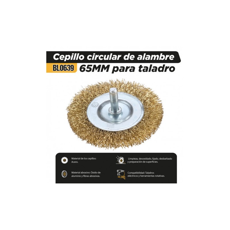 CEPILLO CIRCULAR DE ALAMBRE 65MM PARA...