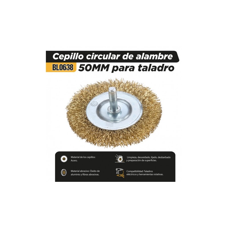 CEPILLO CIRCULAR DE ALAMBRE 50MM PARA...