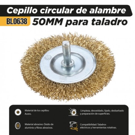 CEPILLO CIRCULAR DE ALAMBRE 50MM PARA TALADRO BLIM