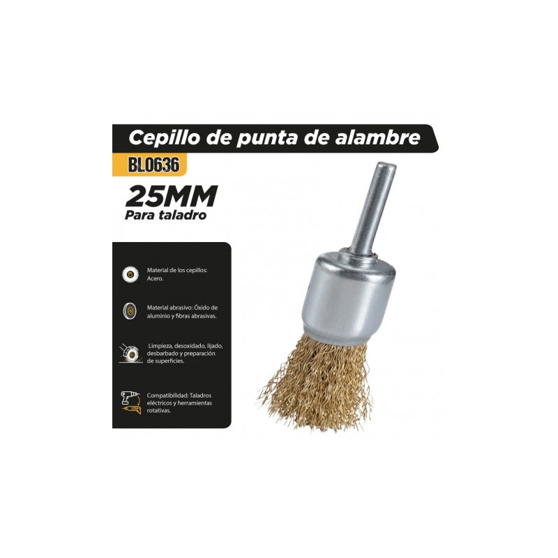CEPILLO DE PUNTA DE ALAMBRE 25MM PARA...