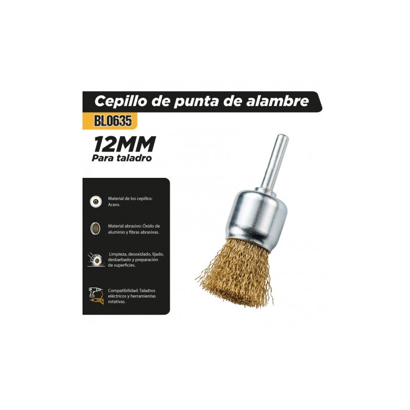 CEPILLO DE PUNTA DE ALAMBRE 12MM PARA...