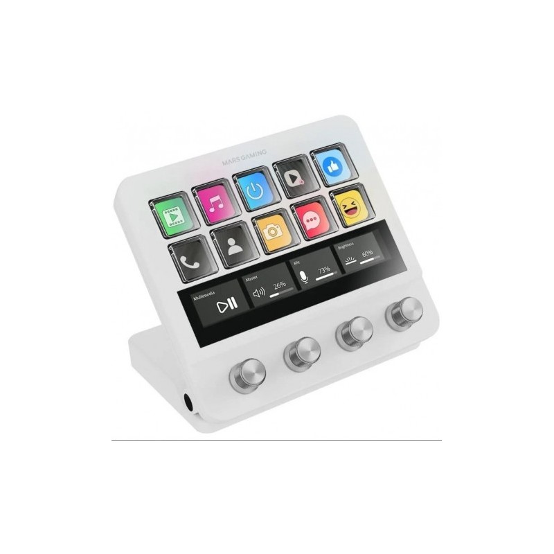 STREAM DECK MARS GAMING MSD-PRO | 10+4 TECLAS LCD | BLANCO