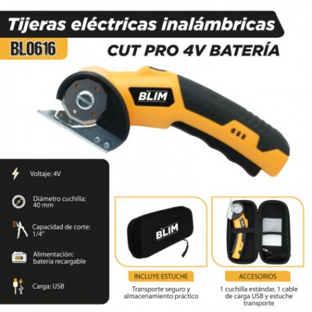 TIJERA ELÉCTRICA INALÁMBRICA CUT PRO 4V BATERÍA BLIM