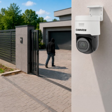 CAMARA IP PTZ 8MP POE ZOOM ÓPTICO AUDIO MICROSD Y LUCES DISUASORIAS CAMVIEW