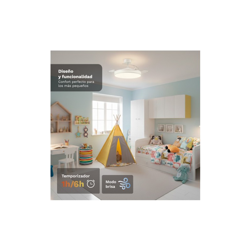 VENTILADOR DE TECHO 42" LED BLANCO...