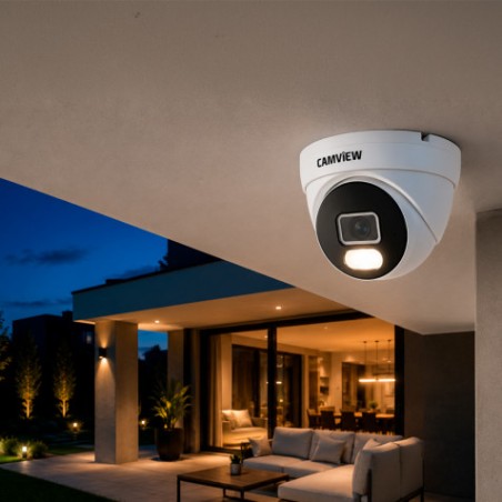 CAMARA IP DOMO 4MP POE DUAL LIGHT CON IA MICRÓFONO Y MICRO SD CAMVIEW