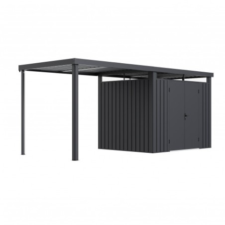 PÉRGOLA LATERAL PARA CASETA METAL PREMIUM 266X211X227CM (5.61M2) ANTRACITA
