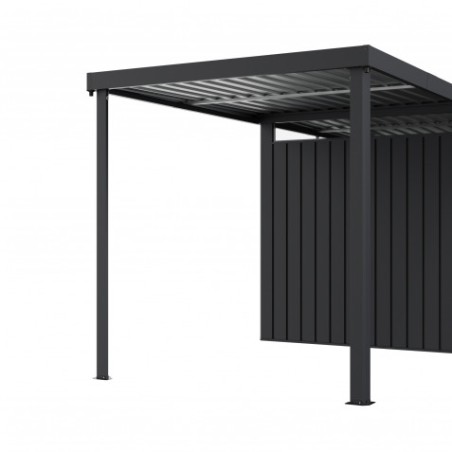 PÉRGOLA LATERAL PARA CASETA METAL PREMIUM 266X211X227CM (5.61M2) ANTRACITA