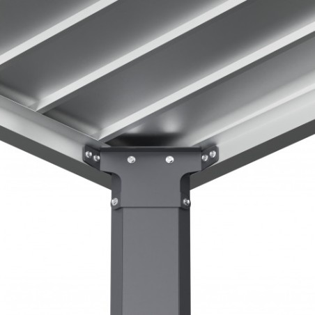 PÉRGOLA LATERAL PARA CASETA METAL PREMIUM 266X211X227CM (5.61M2) ANTRACITA