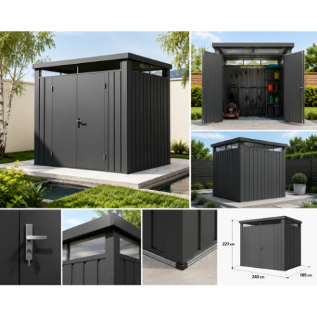 CASETA DE METAL PREMIUM 245X185X227CM (4.5M2) ANTRACITA