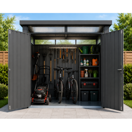 CASETA DE METAL PREMIUM 245X185X227CM (4.5M2) ANTRACITA