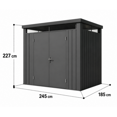 CASETA DE METAL PREMIUM 245X185X227CM (4.5M2) ANTRACITA