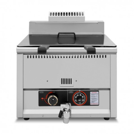 FREIDORA INDUSTRIAL A GAS 30 LITROS ACERO INOX CON VÁLVULA VACIADO CHEFPRO