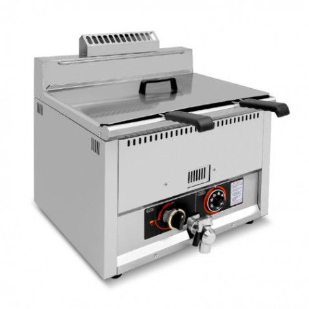 FREIDORA INDUSTRIAL A GAS 30 LITROS ACERO INOX CON VÁLVULA VACIADO CHEFPRO