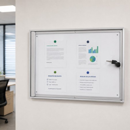 VITRINA ANUNCION MURAL CON CERRADURA Y 2 LLAVES 351X490 MM CROMAD