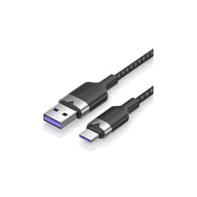 CABLE USB 2.0 TIPO C 1M | HASTA 100W | 480MBPS | NEGRO VENTION