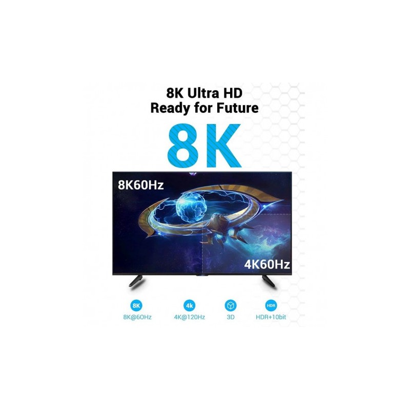 CABLE HDMI 2.1 8K 3 METROS VENTION NEGRO