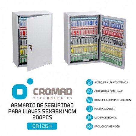 ARMARIO DE SEGURIDAD PARA LLAVES 55X38X14CM 200PCS CROMAD
