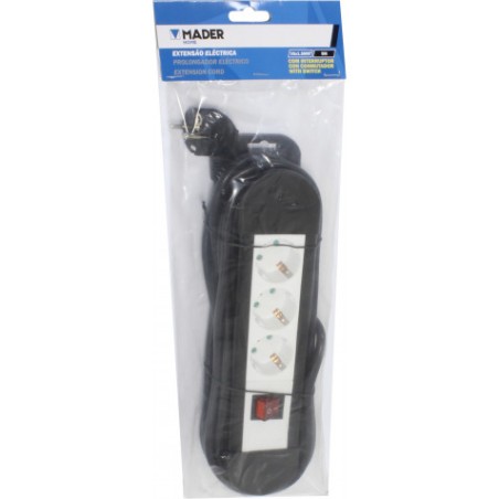 BASE MULTIPLE 3 TOMAS CON INTERRUPTOR MADER