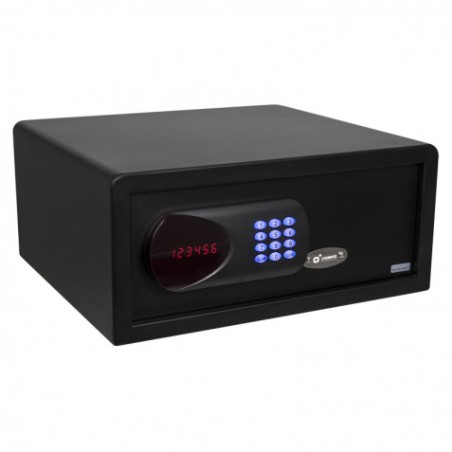 CAJA FUERTE ELECTRÓNICA PARA HOTEL Y OFICINA 42X37X20CM TECLADO DIG. CROMAD