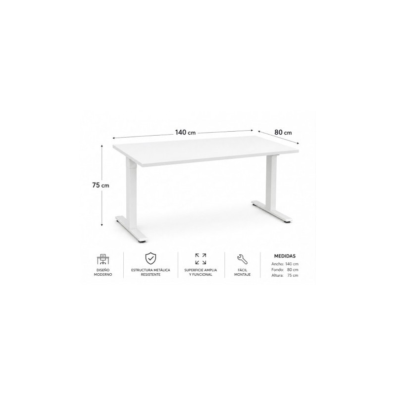 MESA DE OFICINA 140X80X75CM BLANCA...