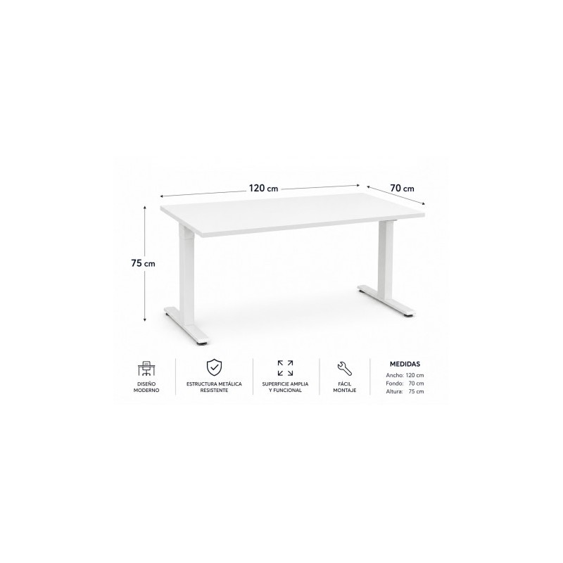 MESA DE OFICINA 120X70X75CM BLANCA...