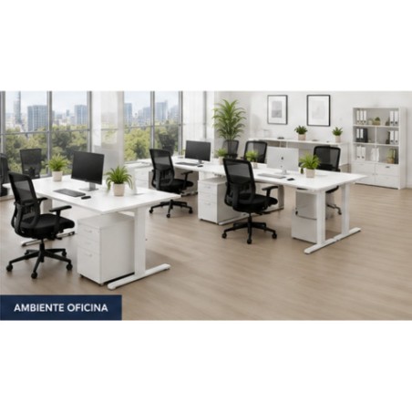 MESA DE OFICINA 120X70X75CM BLANCA CROMAD