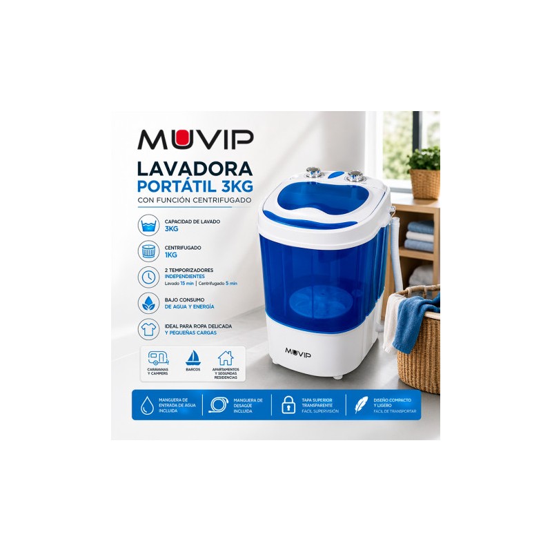 LAVADORA PORTÁTIL 3KG 220V 150W CON...