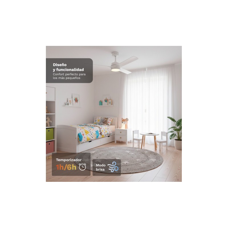 VENTILADOR DE TECHO 30W 52" CON LED Y...