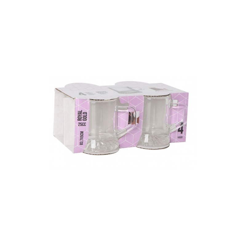 SET 4 VASOS CHUPITO 25CC ROYAL GOLD