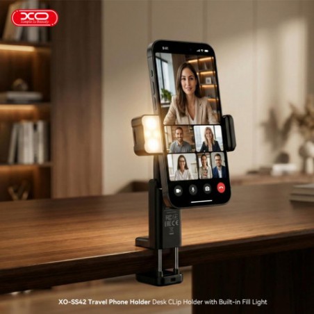 SOPORTE CLIP PARA SMARTPHONE CON LUZ LED SS42 XO