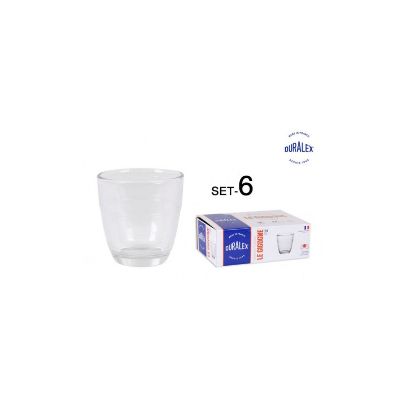 SET 6 VASOS CORTADO TRANSPARENTE 90CC DURALEX GIGOGNE