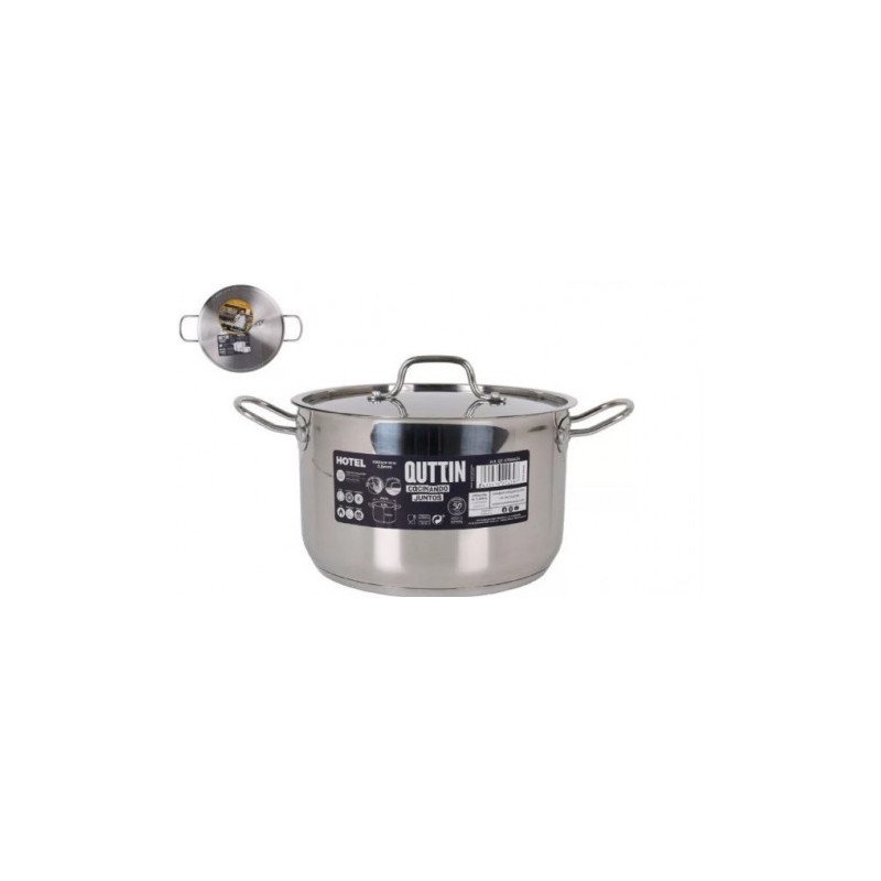 CACEROLA CON TAPA ACERO APTA PARA INDUCCION 6.5L QUTTIN